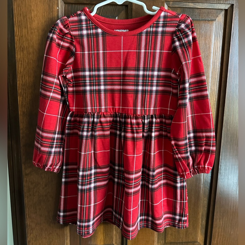 Garanimals Red Plaid Long-Sleeve Girls' Dress